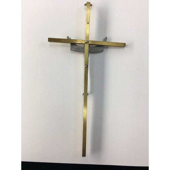 Vintage Mid Century Crucifix Jesus On Cross Metal Wall Hanging Decor 8.5'' Tall - Picture 6 of 14